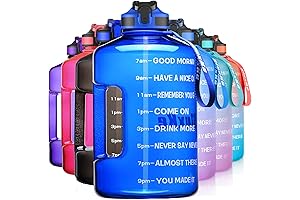1 Gallon Water Bottle with Time Marker and Straw