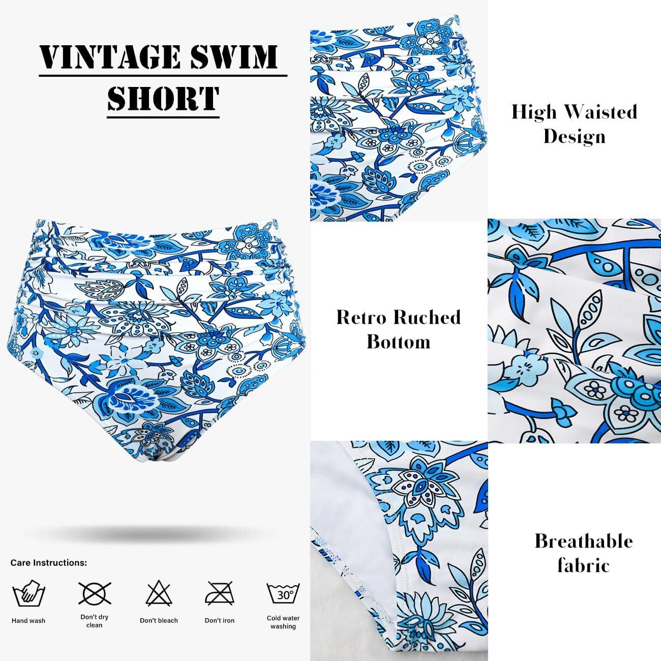 Amy Babe Women's High Waisted Bikini Sets Push Up Twist Front Spaghetti Straps Ruched Two Piece Swimsuit Bathing Suit