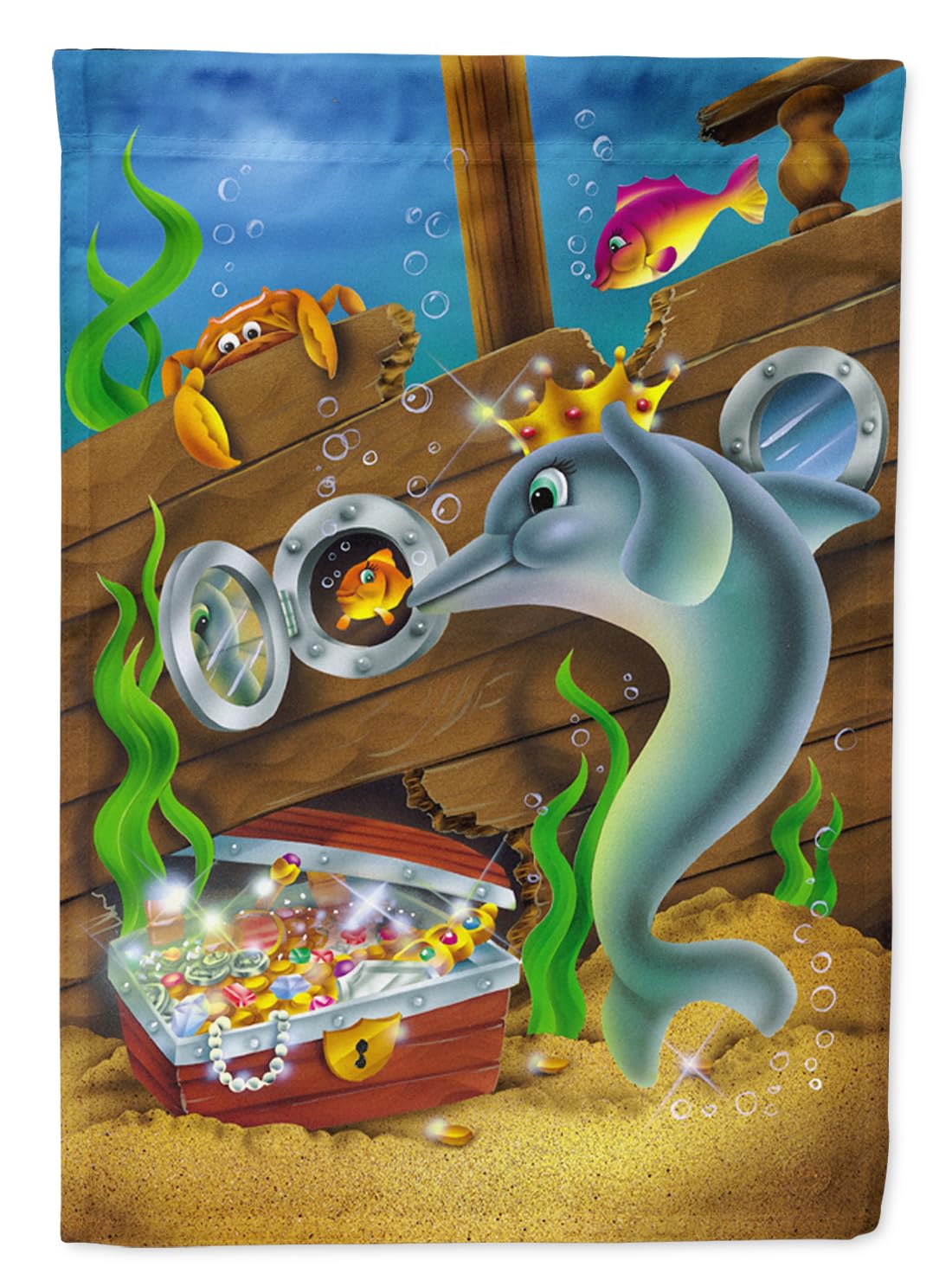 Dauphins coffre jardin drapeau APH0420GF multicolore décoration extérieure petit format
