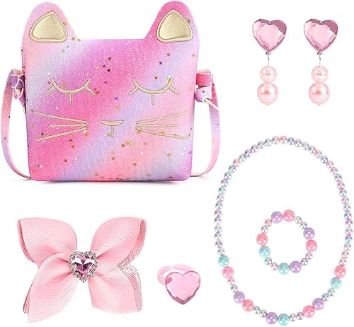 Miniatura 10 de mibasies Bolso para niñas pequeñas, joyería de vestir, juego de simulación, accesorios para niños, regalos