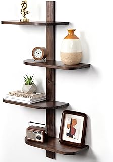 Afuly Mid Century Modern Decor Floating Shelves Walnut Display Shelf Wal...