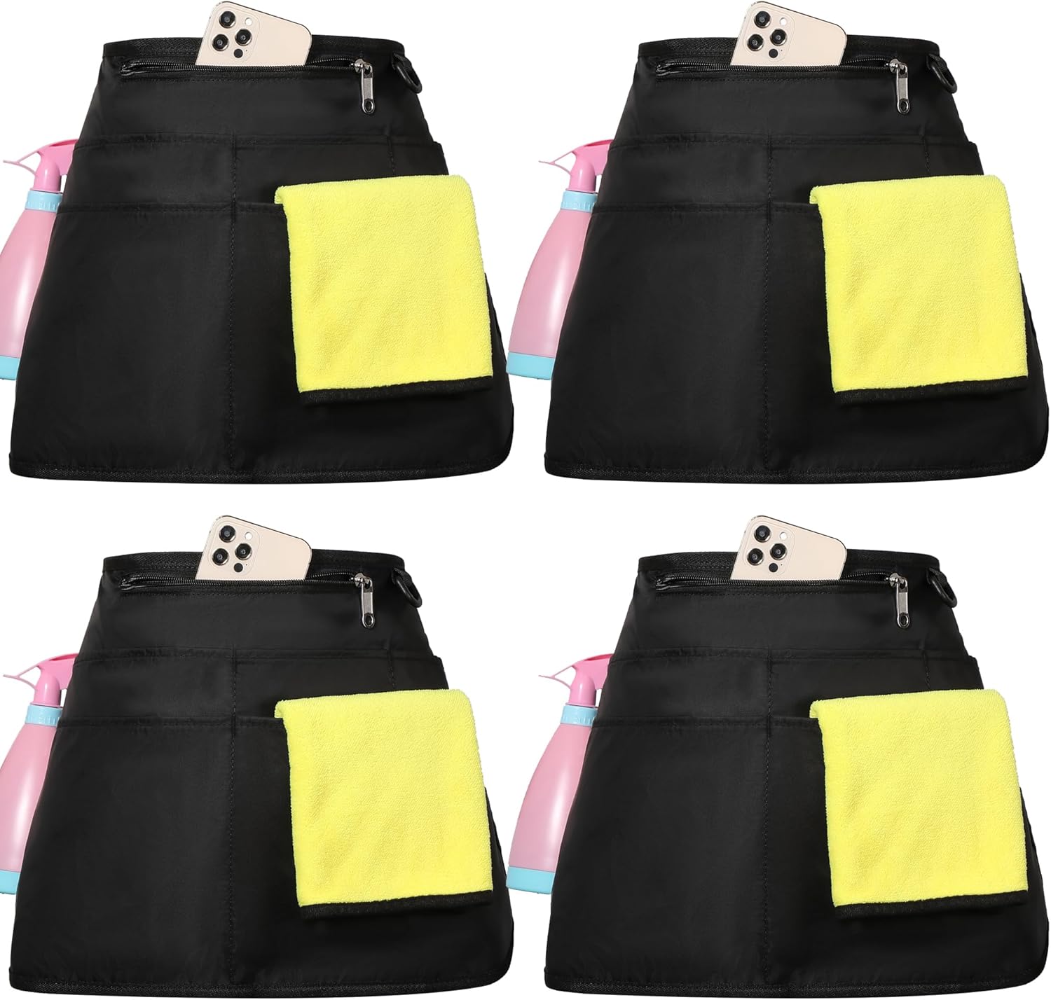 Cleaning Apron Caddy for Women with 6 Pockets, Professional Waterproof Cleaning Supplies for Housekeeping