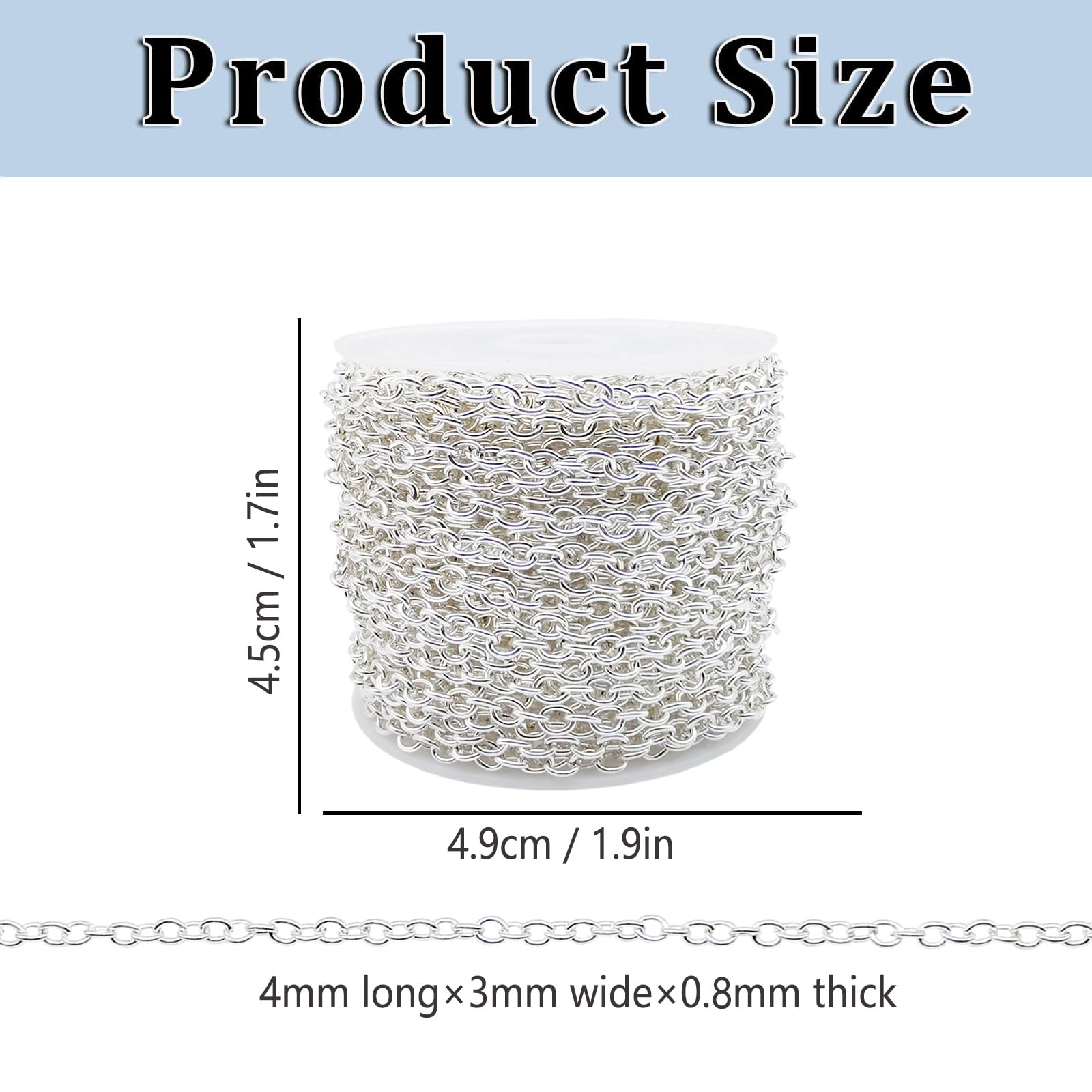 Amazon.com: 60 Feet Metal Iron Necklace Chains 3mm Bulk Curb