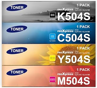 CLT-504S K/C/M/Y 4 Pack Toner Cartridge Set Replacement for Samsung 504S