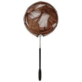 RESTCLOUD Bait Net and Fishing Landing Net with Telescoping Pole Handle Extends to 59 inches (Brown)