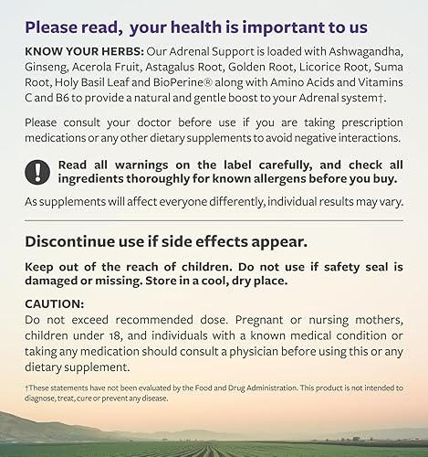 Miniatura 7 de Apoyo Adrenal y Administrador de Cortisol (Sin OMG) Salud Adrenal Poderosa con L-Tirosina y Ashwagandha - Mantén Niveles Equilibrados de Cortisol y