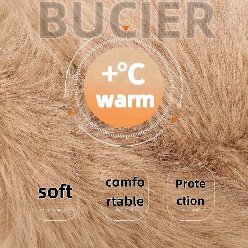 Women's Winter Faux Fur Fuzzy Warm Bucket Hat Furry Fisherman Plush Hats for Women - Image 7