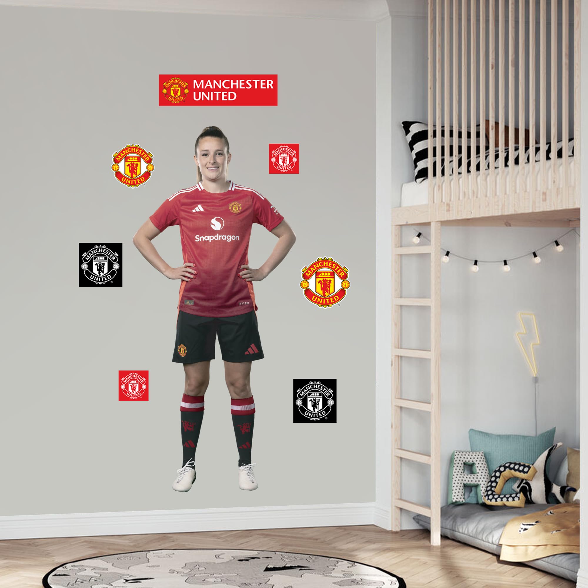 Themed Pink Manchester United Fc Wall Sticker - Ella Toone 24/25 Player Wall Decal (Lifesize)