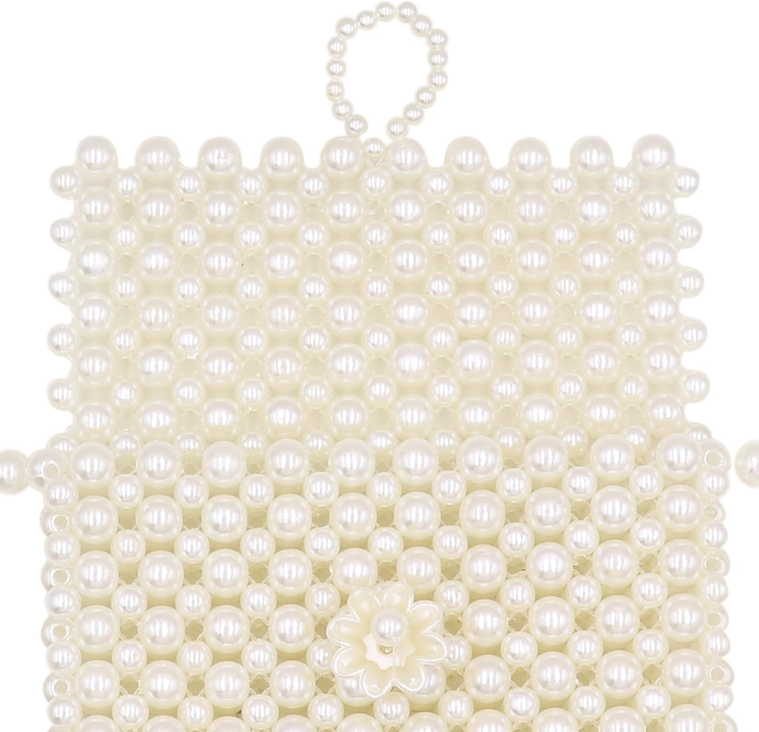 White Pearl Purse Shoulder Bag for Women Girls Purse Pearl Beaded Clutch for Prom Wedding Date,Flap Evening Bag 6# - Image 9