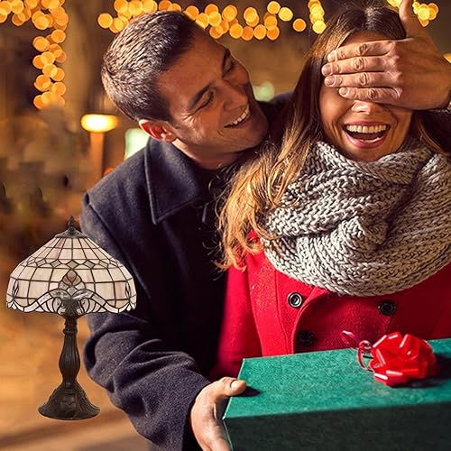 Miniatura 9 de Tiffany - Lámpara de mesa vintage, lámparas vintage barrocas rosadas, lámparas de mesita de noche para dormitorio, sala de estar, lámpara de