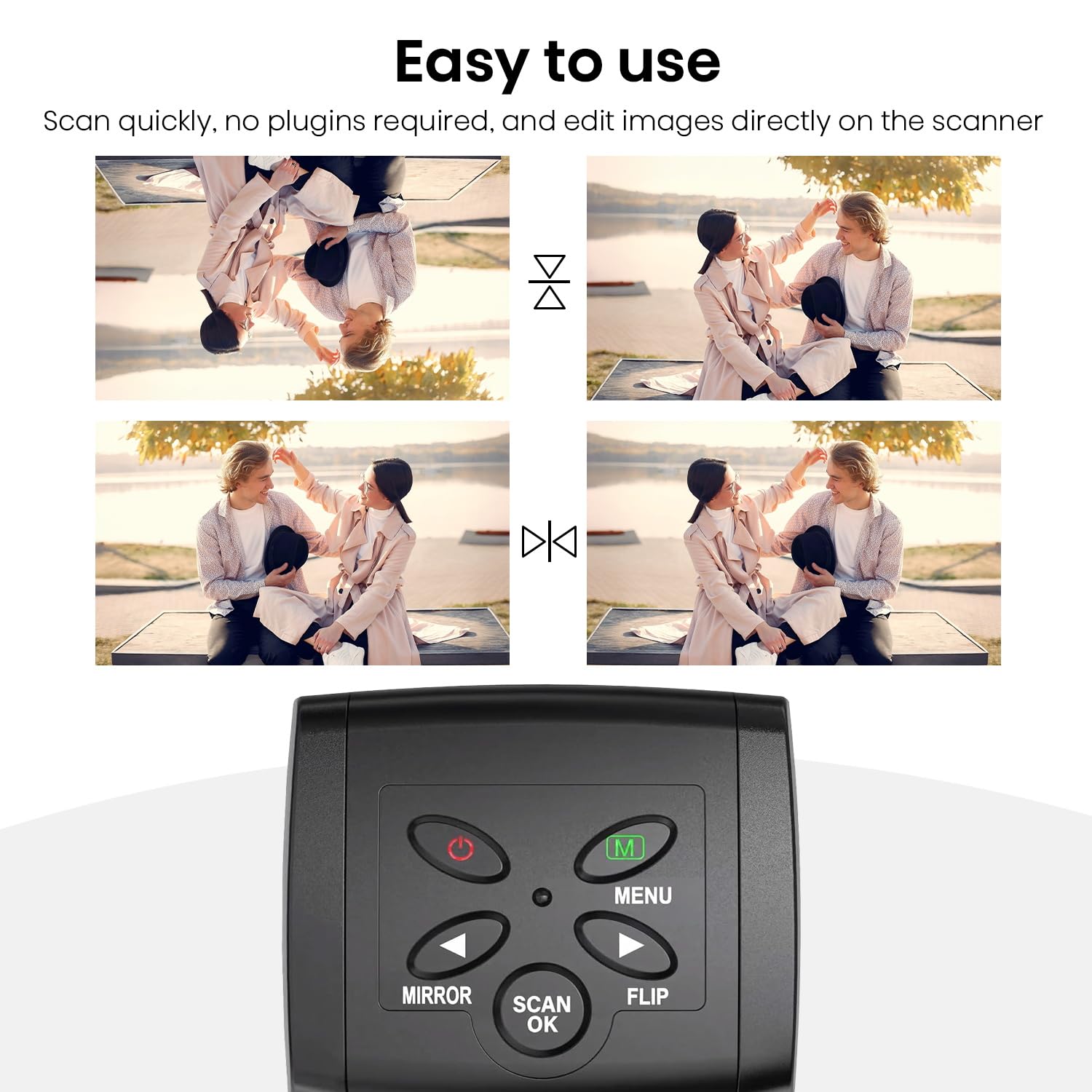 Escáner de película para 35mm Negativos y Diapositivas, Escáner de Alta resolución con 2,4" LCD, Convertidor No se Requiere PC y Software