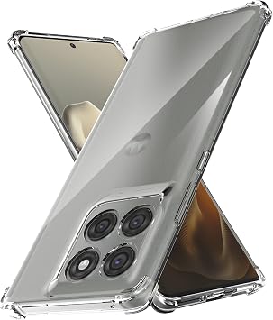 Anoowkoa TPU Case for Motorola Moto Edge 60 Pro Phone Case Clear with Built-in Camera Lens Protector Thin Transparent Protective Back Cover Soft Flexible Bumper Hybrid Silicone Case