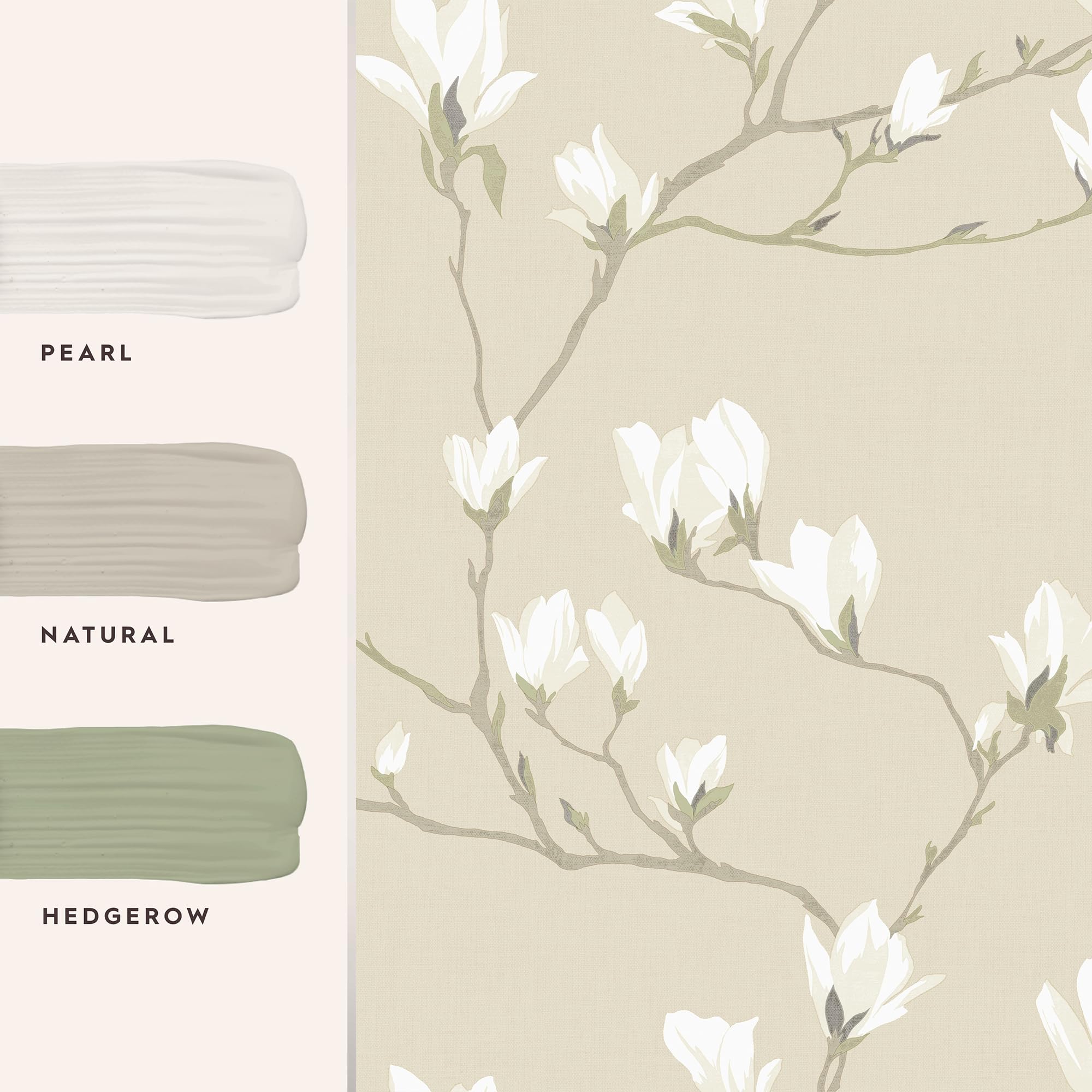 Laura Ashley Naturalna tapeta Magnolia Grove