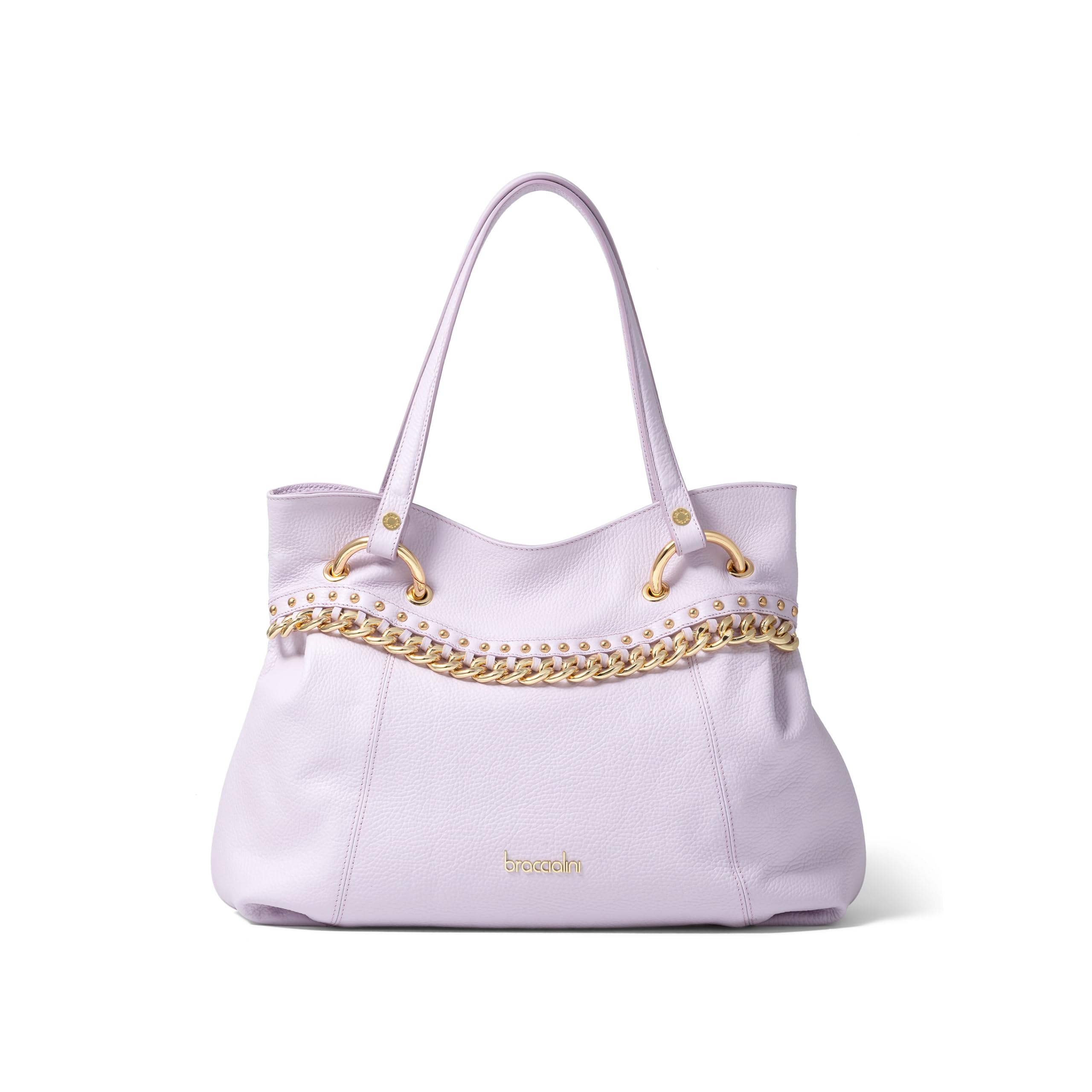 Braccialini Bolso de Hombro Mujer Evanthe Lux Piel Auténtica Marrón Orchid UNICA 40x29x15 cm