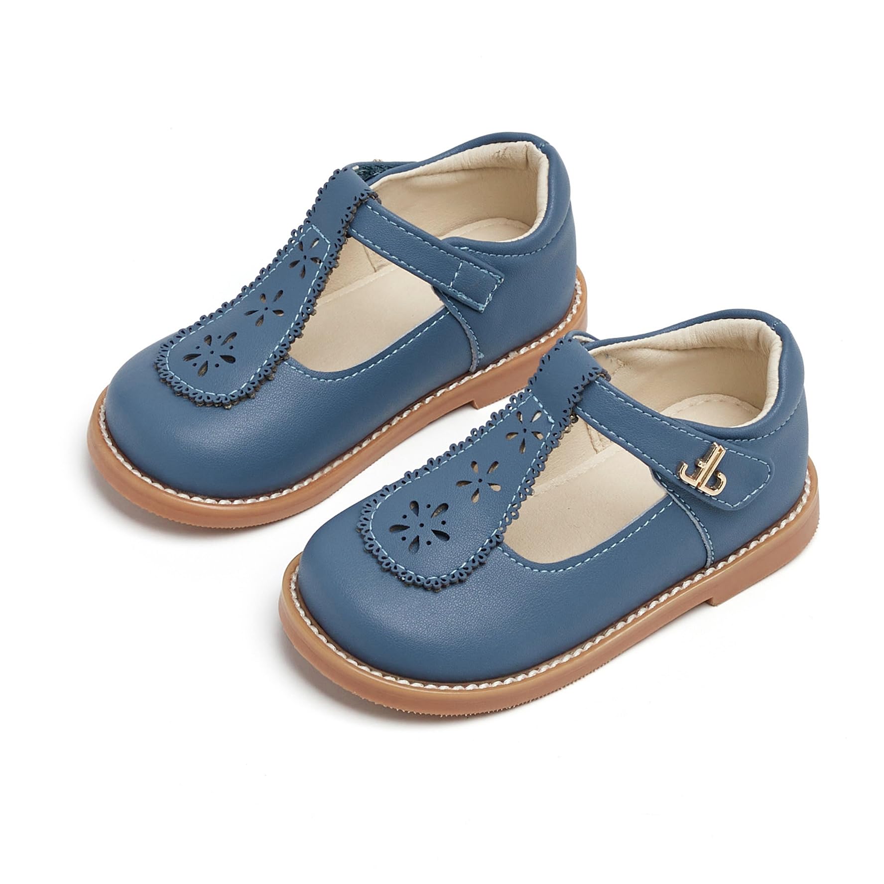 THEE BRON Girls T-Strap Mary Jane Oxfords Vintage Cutout Dress Shoes School Party