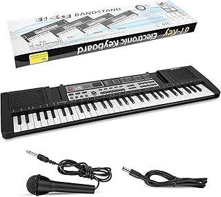 Digital keyboard, portable electronic piano keyboard, children's piano 61 keys, portable electronic organ, children's digital keyboard with microphone music toy.
