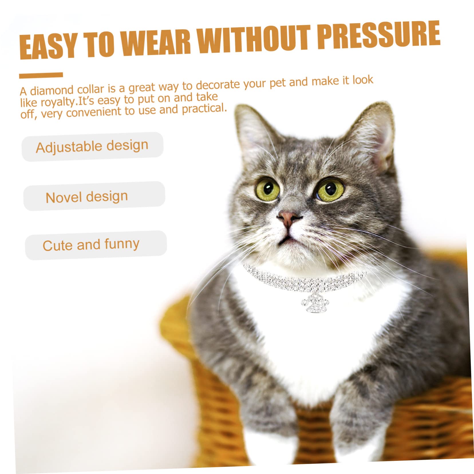 Sosoport 9 Pz collare per animali domestici gioielli per per cani collane d'argento gatto collana arredamento collare per cani fornitura di gatti elastico Accessori corda decorare