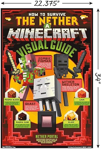 Miniatura 3 de Trends International Minecraft - Póster de The Nether Wall, 22.375 x 34 pulgadas, versión sin marco