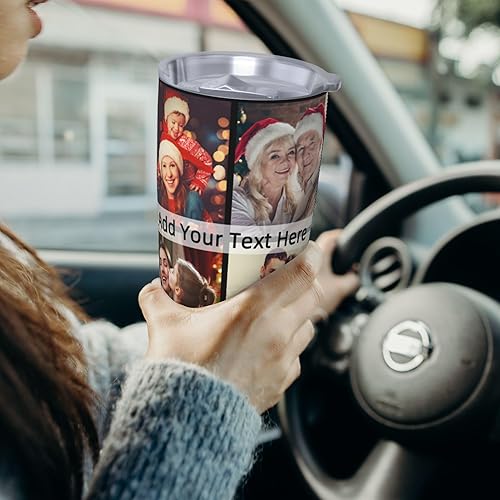 Miniatura 7 de Vaso personalizado con texto fotográfico, vaso de acero inoxidable con pajilla, taza de café divertida personalizada, regalos para aniversario,
