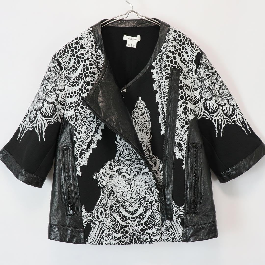 ヘルムートラング　レースプリント　ジャケット　綿　シープスキン　S ヘルムート ラング HELMUT LANG レースプリント ジャケット 綿 シープ