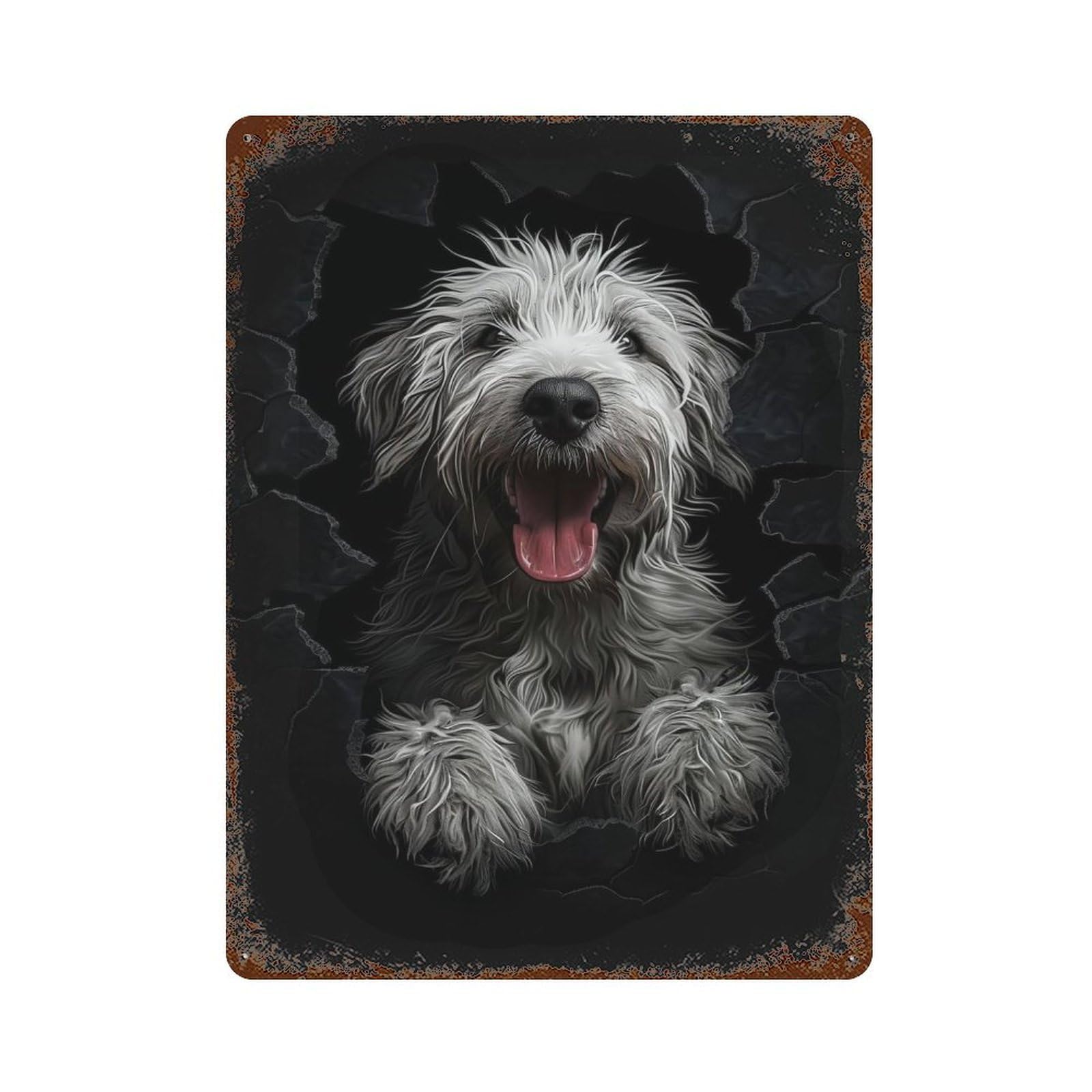 Pyrenean Shepherd Vintage Metal Tin Sign 15.7"x11.8", Ideal for Cafe, Home Bar And Lounge Decor