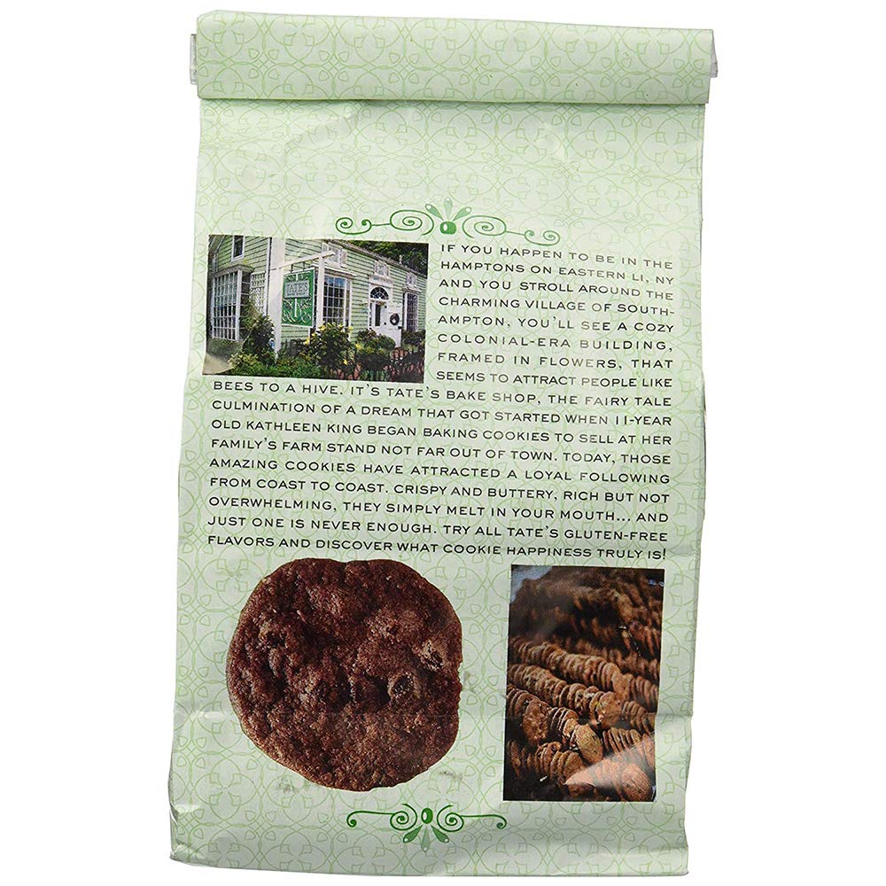 Tate's Bake Shop Cookies - Gluten Free Chocolate Chip - All Natural - Each Bag is 7 Ounces (Pack of 12)