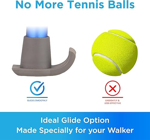 Miniatura 2 de NOVA Medical Products Walker Glide - Esquís, ajuste universal, un par, gris