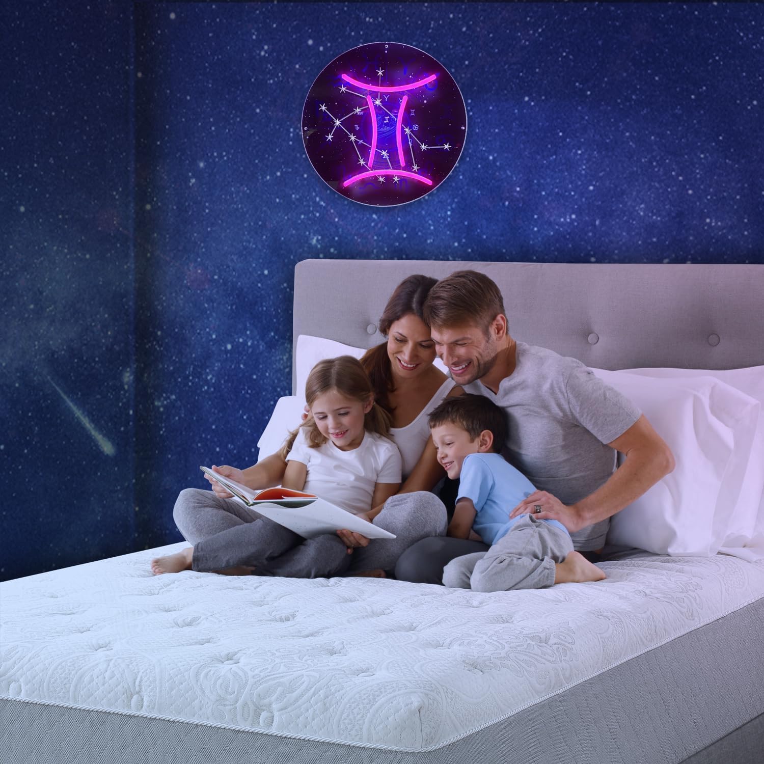 Gemini rose Nordic Lights LED Constellation Neon Sign, Home Decor for Bedroom, Living Room, Bar, 15.7 Inches