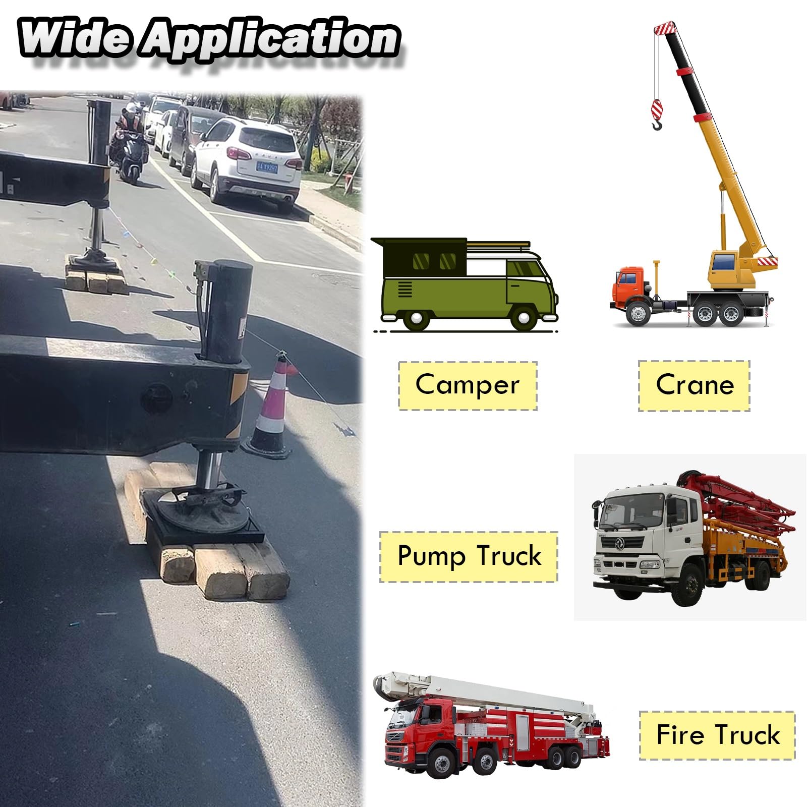 4er-Pack Stabilisierungs-Stützplatten für Wohnmobil, Kran und Abschleppwagen – Hochleistungs-Auslegerplatten (12x12, 14x14, 18x18, 24x24 Zoll) mit Griff – Robuste Stützplatten für sicheres A