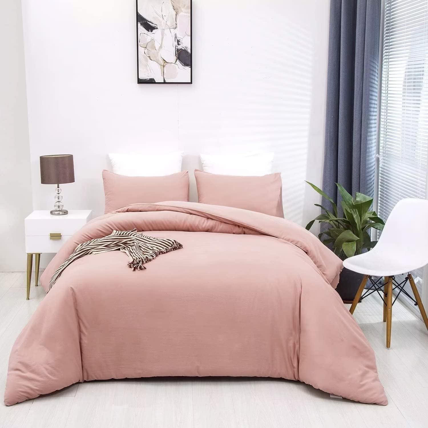 Jumeey Pink Comforter Set California King Blush Pink
