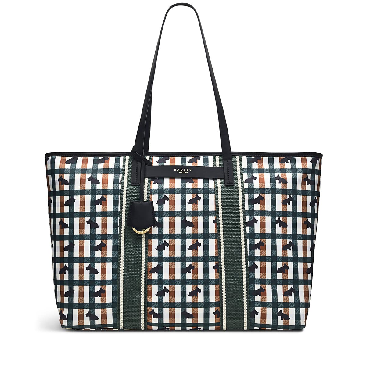 RADLEY London Finsbury Park - Perro a cuadros - Hombro grande con cremallera, Cedro, Large