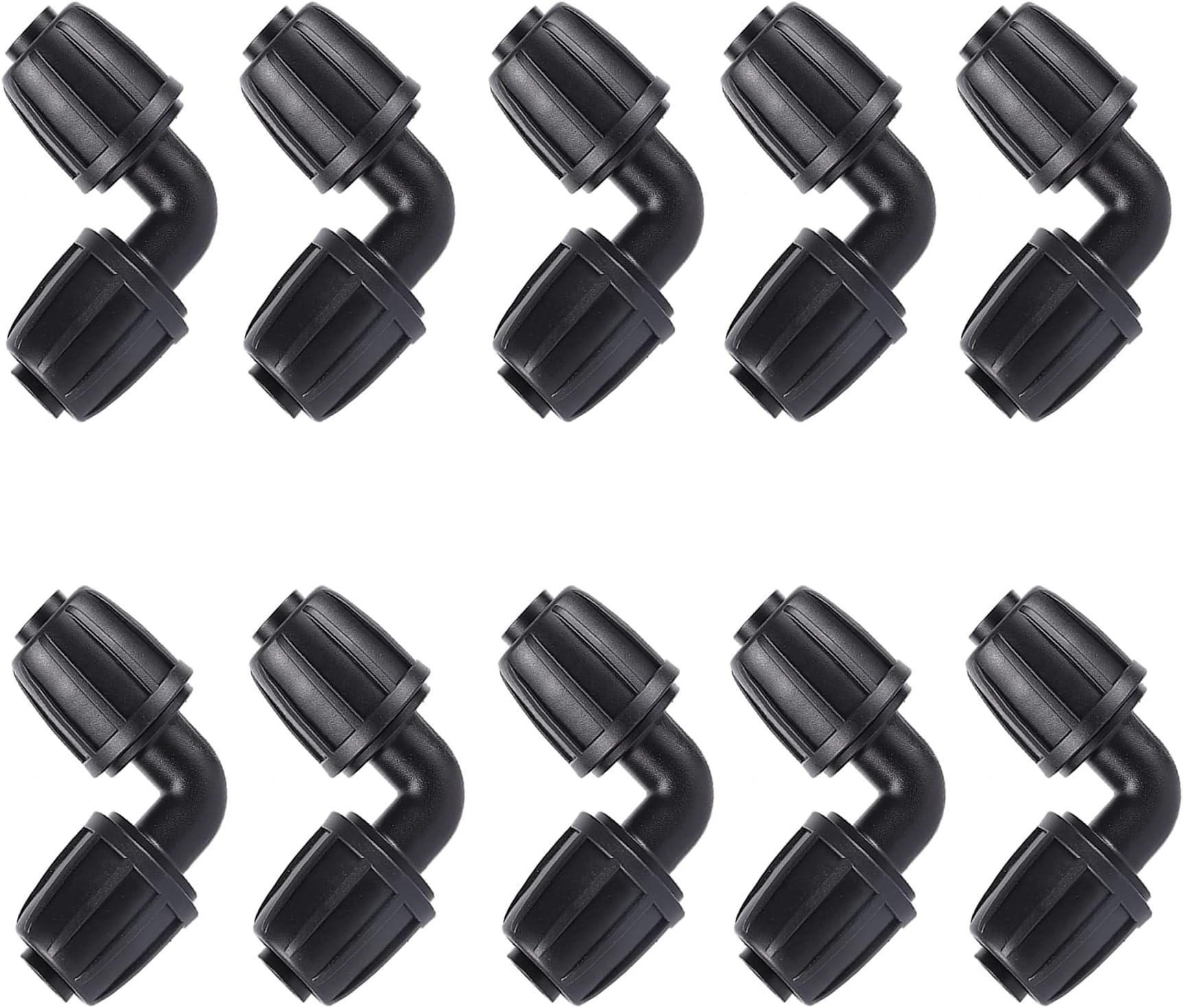 1/2 inch Irrigation Fittings Elbow Connectors For (1/2" ID x0.6-0.63" OD) 16mm Drip Tubing Barbed Connectors-10 Pcs/pack