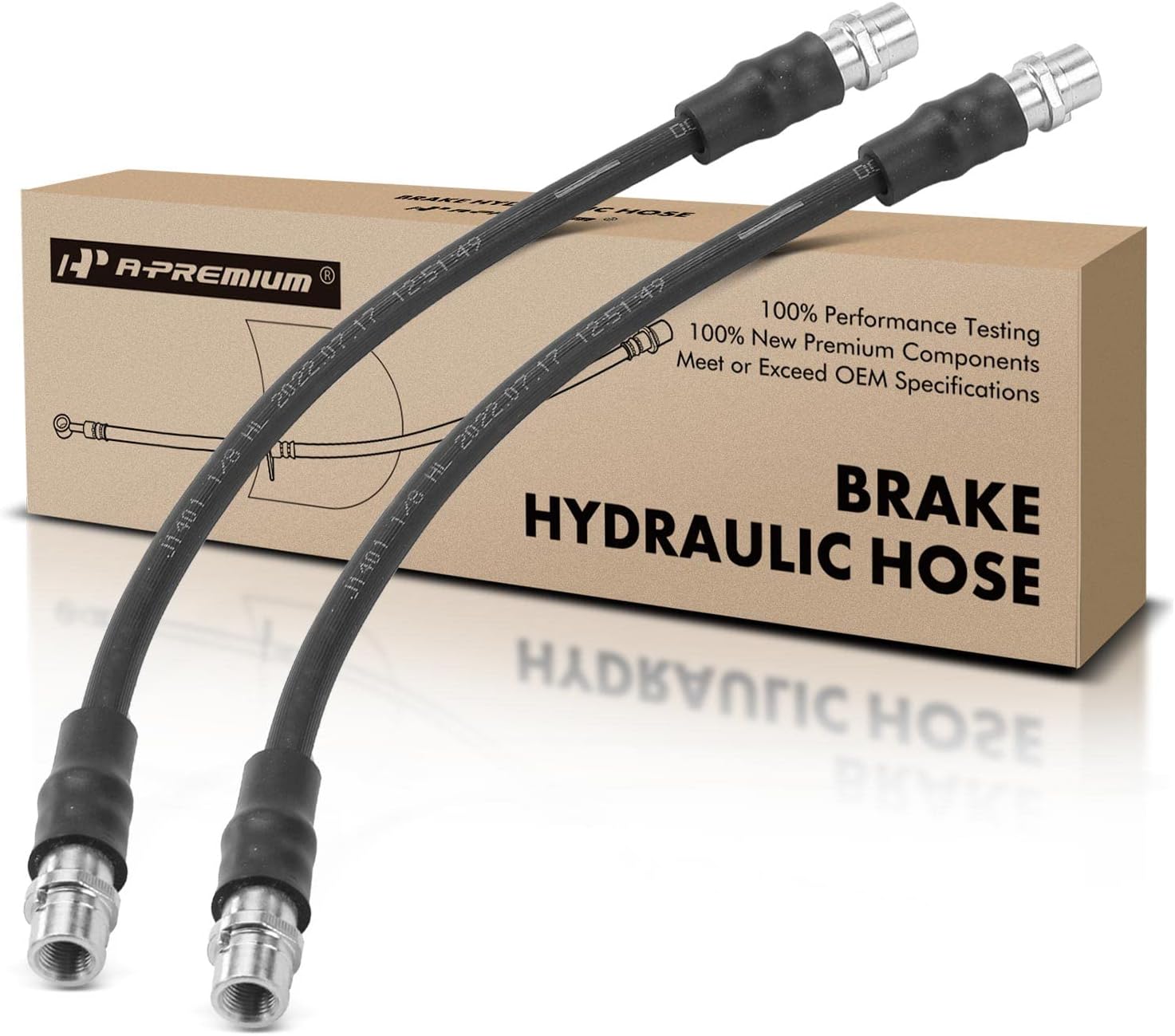 A-Premium Front Brake Hydraulic Hose Compatible with Select Volkswagen and Audi Models - Passat 1998-2005, A4/A4 Quattro 1996-2002, A6/A6 Quattro 1998-2004, S4 2000-2002, S6 2002-2003(Pack of 2)