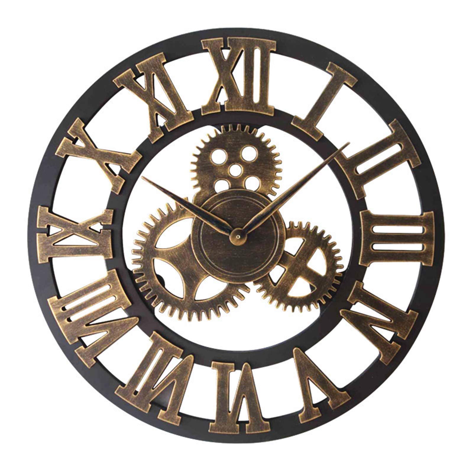 Horloges murales décor silencieuses à grands chiffres romains pour salon