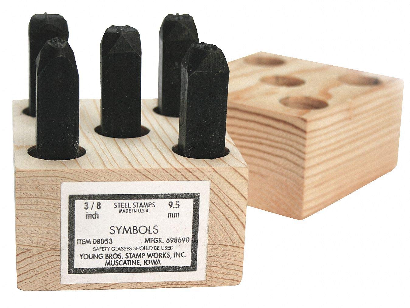 Symbol Set, 1/4in H, Gothic, Steel