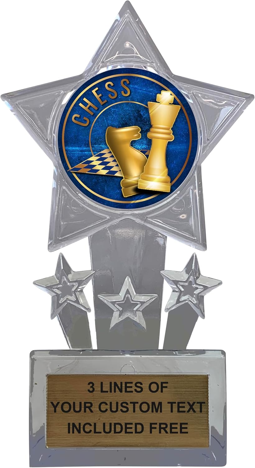 Express Medals 10 Pack Personalized Acrylic Chess Trophies Champion Awards Gift Prizes Trophy 10 PK EG18