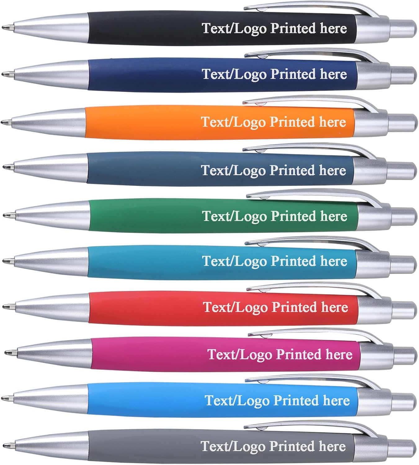 Personalized Ballpoint Pens with Custom Logo or Text, Click Action, Black Ink, Multicolor 200 Pack Bulk for Businesses, Parties, and Events (Multicolor, 1 count(pack of 200))
