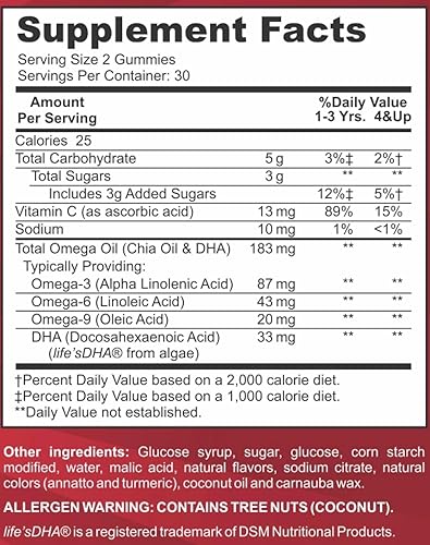 Miniatura 5 de Feel Great Vitamins Kids DHA Gummies con Omega 3 6 9, vitamina C (paquete de 2)  Apoya la función cerebral saludable, la visión y la salud del