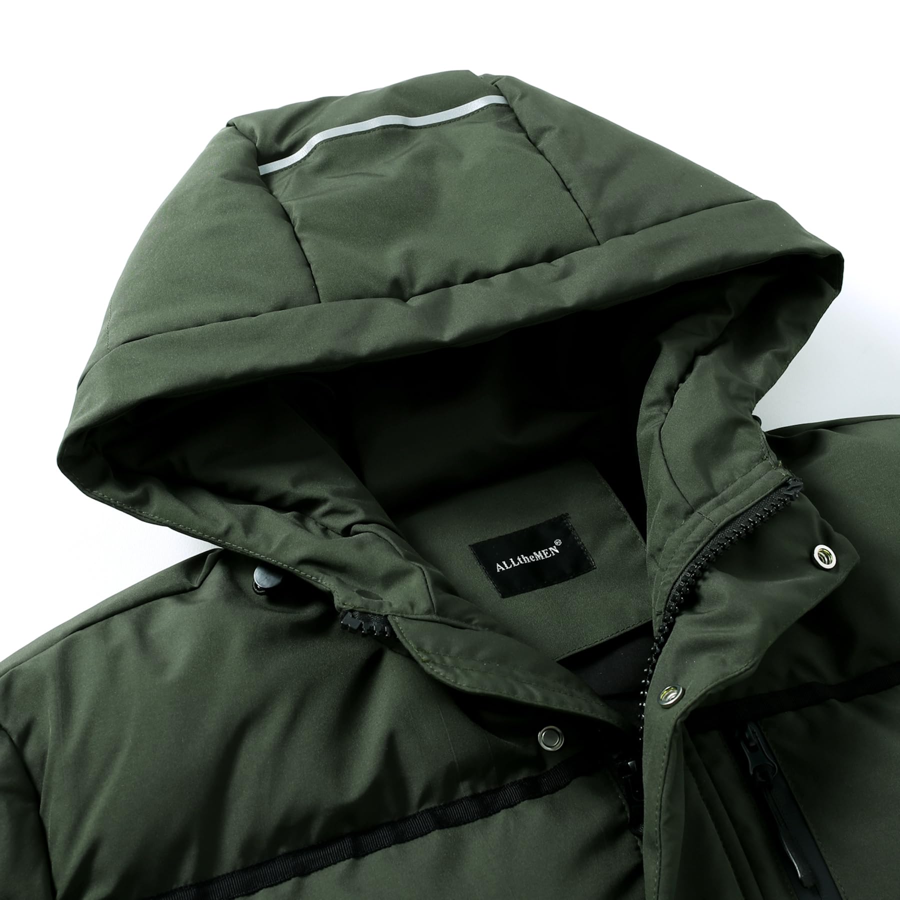 Allthemen Piumino da Uomo Giacca Invernale Lunga Trapuntata con Cappuccio Parka Caldo Cappotto a Vento di Grandi Dimensioni