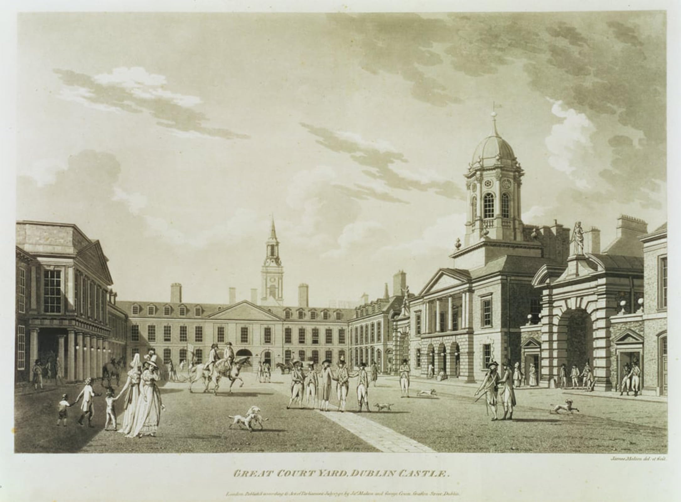 SERENDIPITP Aesthetic Poster Photo Wall Print Retro Picture the Great Court Yard Dublin Castle by Famous Painter Modern Wall Artwork for Home Decor 60x90cm