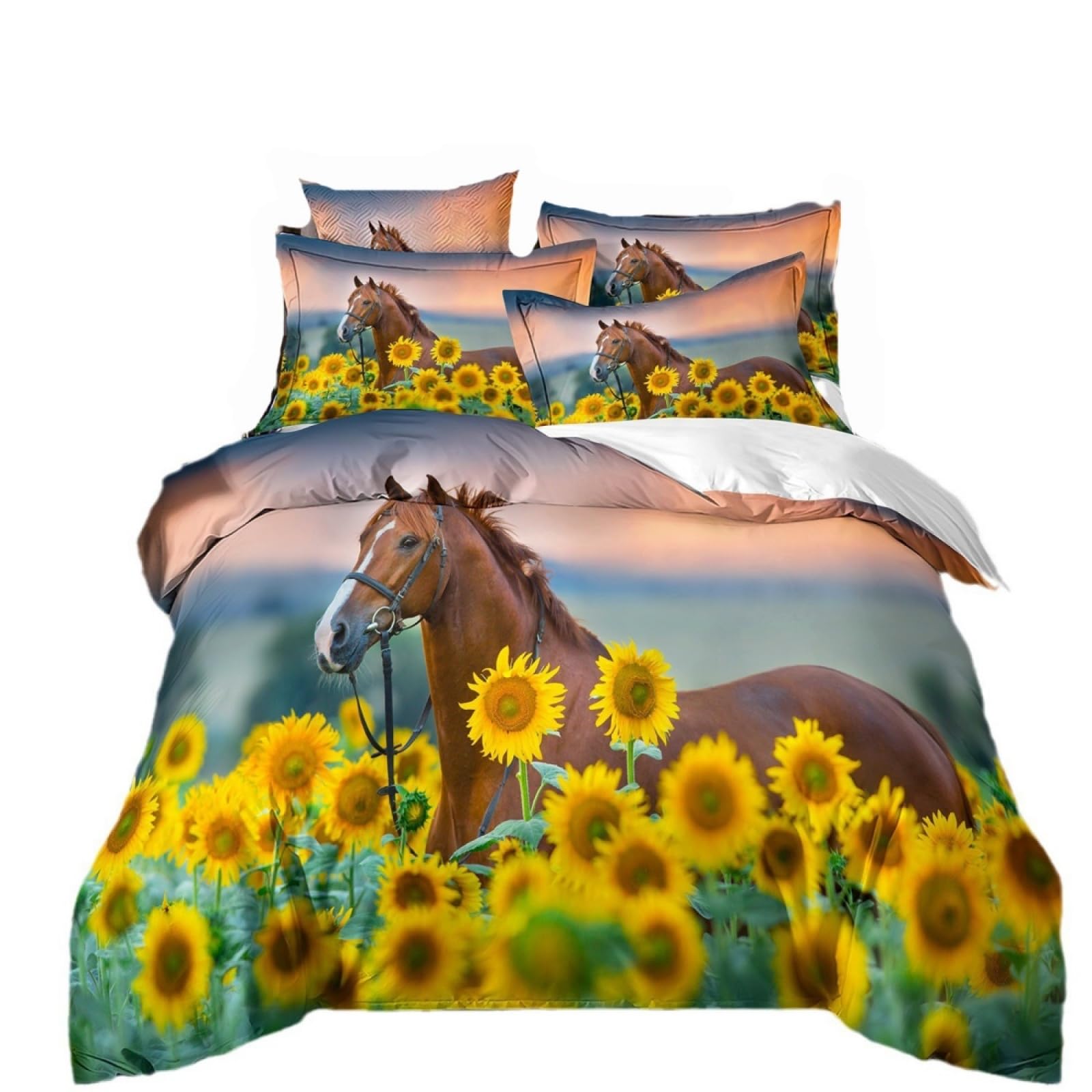 Double Duvet Set Flower Brown Bedding Double Bed Set Duvet Cover Sets