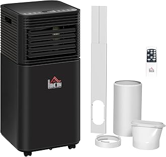 HOMCOM8000 BTU 4-In-1 Portable Air Conditioner Unit Cooling Dehumidifying Ventilating for Room up to 27m², with Fan, Remote, 24H Timer, Window Mount Kit, R290, A Energy Efficiency