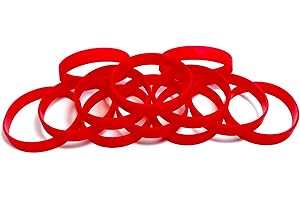 1 Dozen (12) Multi-Pack Blank Rubber Wristbands Silicone Bracelets in Vibrant Crimson...