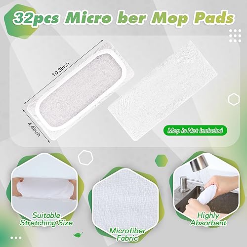 Miniatura 2 de 32 almohadillas reutilizables de microfibra lavables de microfibra compatibles con almohadillas Swiffer para recambio de paños de barrido en seco
