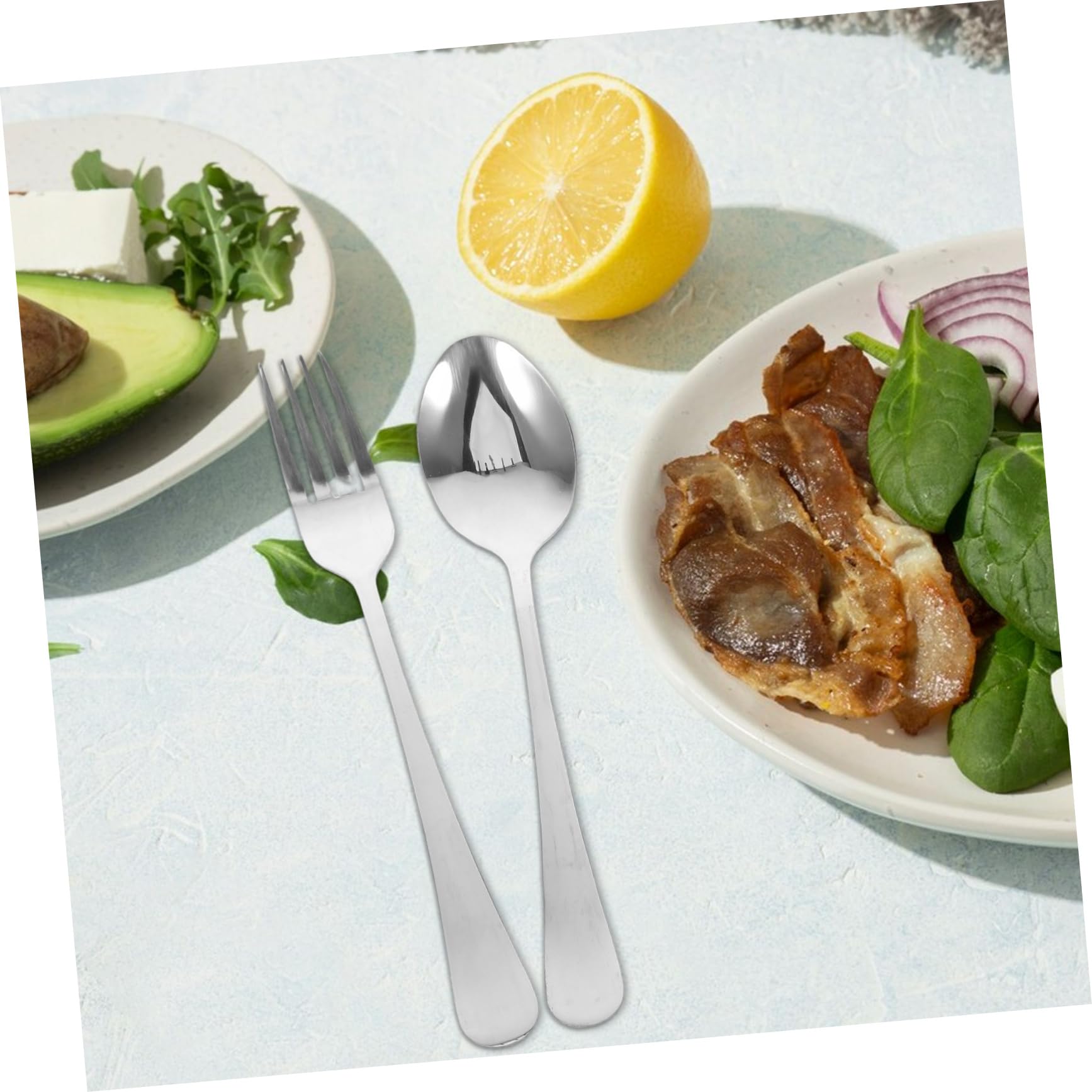 OUNONA 20pièces Couverts Style Moderne Avec Fourchettes Cuillères Et Couteaux Pour Cuisine Les Restaurants Dîners
