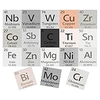 Vista 4 de 18 piezas de cubos de densidad de elementos metálicos 99.99% de alta pureza, colección de tabla periódica de elementos para colecciones de elementos