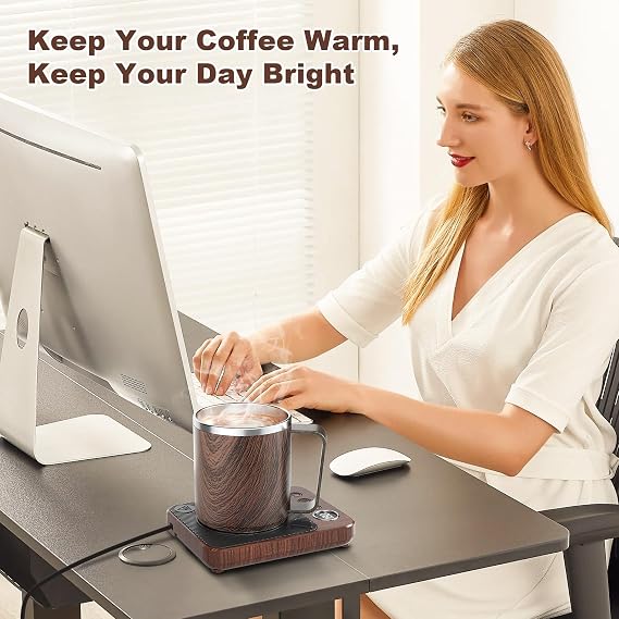 Felibeaco Coffee Mug Warmer Set for Desk, Coffee Warmer & 16oz Heated Mug