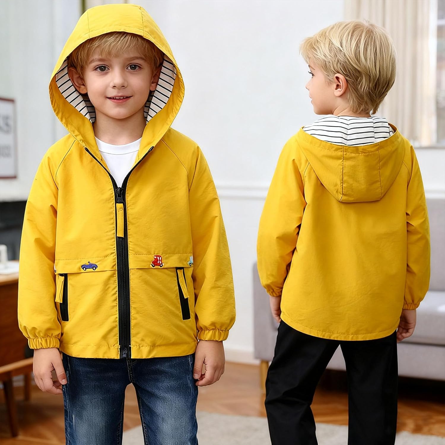 IBTOM CASTLE Toddler Baby Boys Girls Windbreaker Casual Outerwear Kids Lightweight Zip Hooded Jacket Dust Coat - Image 4