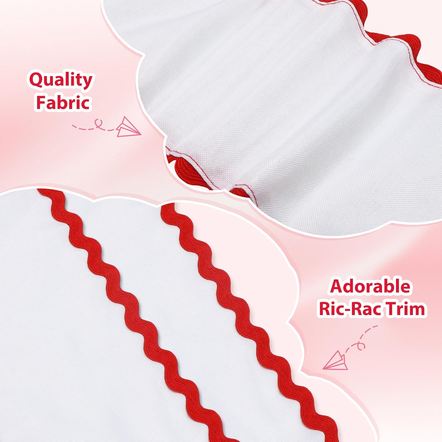 Wreath Sash for Front Door, 2 pcs Scalloped Wreath Ribbon for Porch