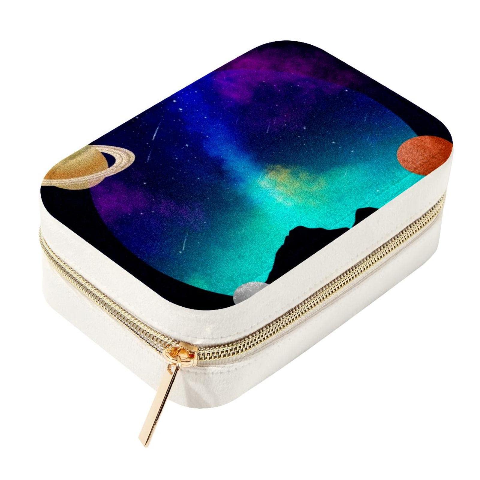 Boîte à bijoux Cosmic Starry Sky écrin luxueux double niveau